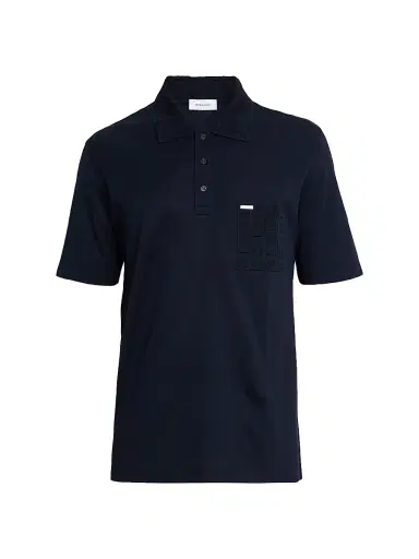 Ferragamo Men's Gancini Jacquard-Trim Cotton Pique Polo Shirt | Thumbnail 1 Ferragamo Men's Gancini Jacquard-Trim Cotton Pique Polo Shirt | Thumbnail 1