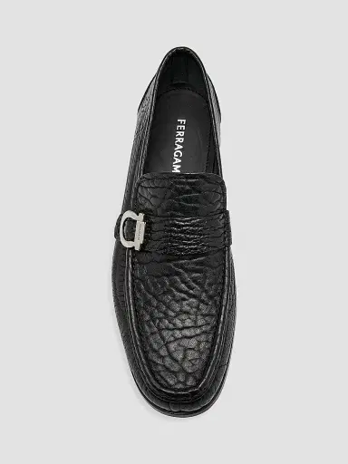 Ferragamo Men's Caspian 2 Leather Moc-Toe Loafers - Black - Size 12 | Thumbnail 4 Ferragamo Men's Caspian 2 Leather Moc-Toe Loafers - Black - Size 12 | Thumbnail 4