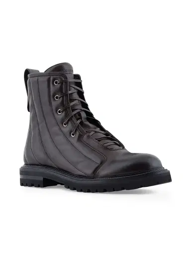 Giorgio Armani Men's Quilted Leather Combat Boots | Thumbnail 2 Giorgio Armani Men's Quilted Leather Combat Boots | Thumbnail 2