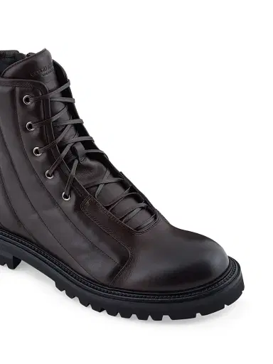 Giorgio Armani Men's Quilted Leather Combat Boots | Thumbnail 5 Giorgio Armani Men's Quilted Leather Combat Boots | Thumbnail 5