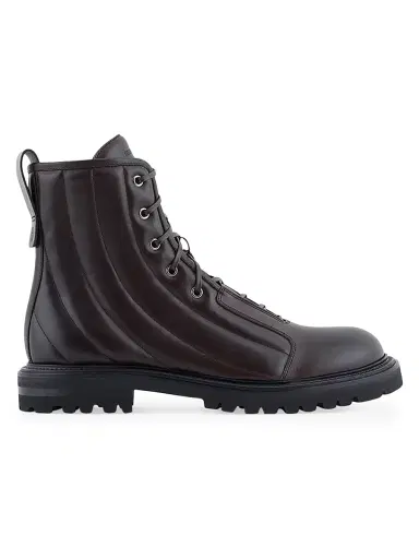 Giorgio Armani Men's Quilted Leather Combat Boots | Thumbnail 1 Giorgio Armani Men's Quilted Leather Combat Boots | Thumbnail 1