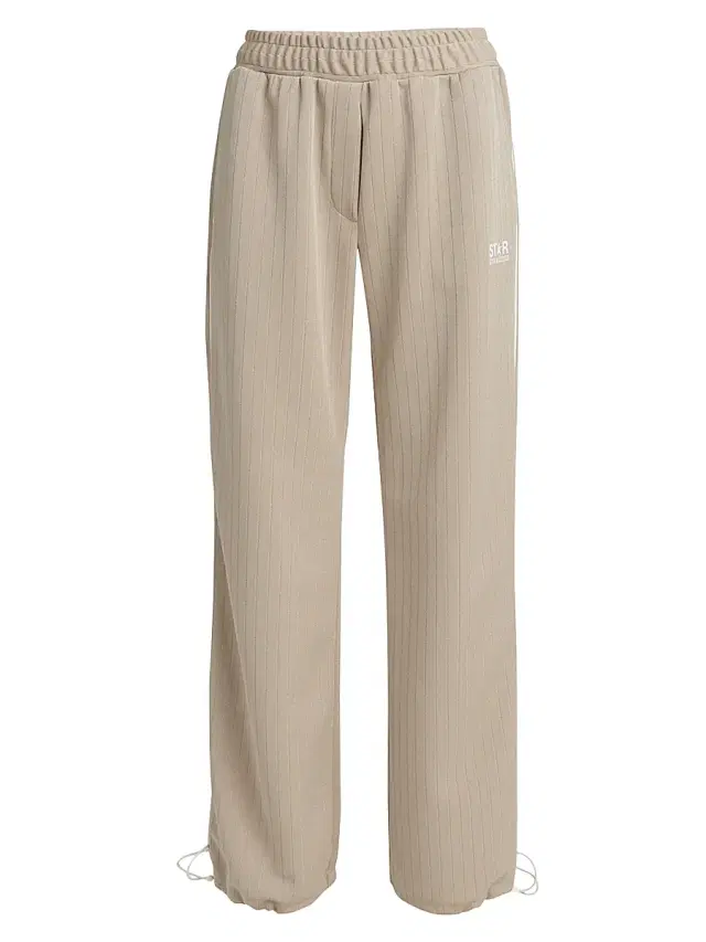 Women's Star Pinstriped Joggers - Khaki