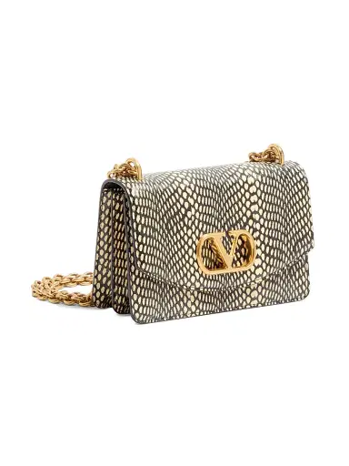 Valentino Garavani Women's Vain Elaphe Leather Shoulder Bag with Cobra Print - Black Multicolor | Thumbnail 2 Valentino Garavani Women's Vain Elaphe Leather Shoulder Bag with Cobra Print - Black Multicolor | Thumbnail 2