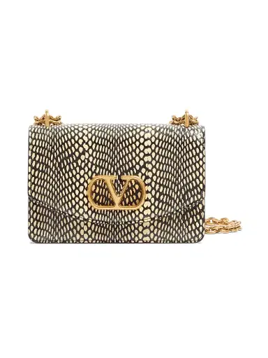 Valentino Garavani Women's Vain Elaphe Leather Shoulder Bag with Cobra Print - Black Multicolor | Thumbnail 1 Valentino Garavani Women's Vain Elaphe Leather Shoulder Bag with Cobra Print - Black Multicolor | Thumbnail 1