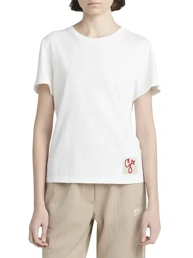 Golden Goose Women's Golden Distressed Cotton T-Shirt - White - Size XXS | Thumbnail 3 Golden Goose Women's Golden Distressed Cotton T-Shirt - White - Size XXS | Thumbnail 3