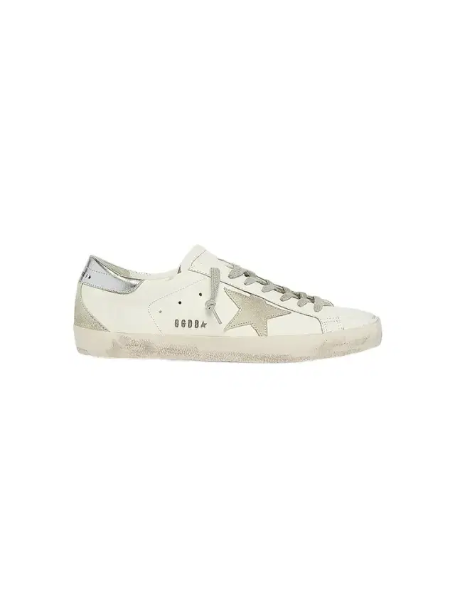 Golden Goose Men's Super-Star Logo Leather Low-Top Sneakers - White Silver