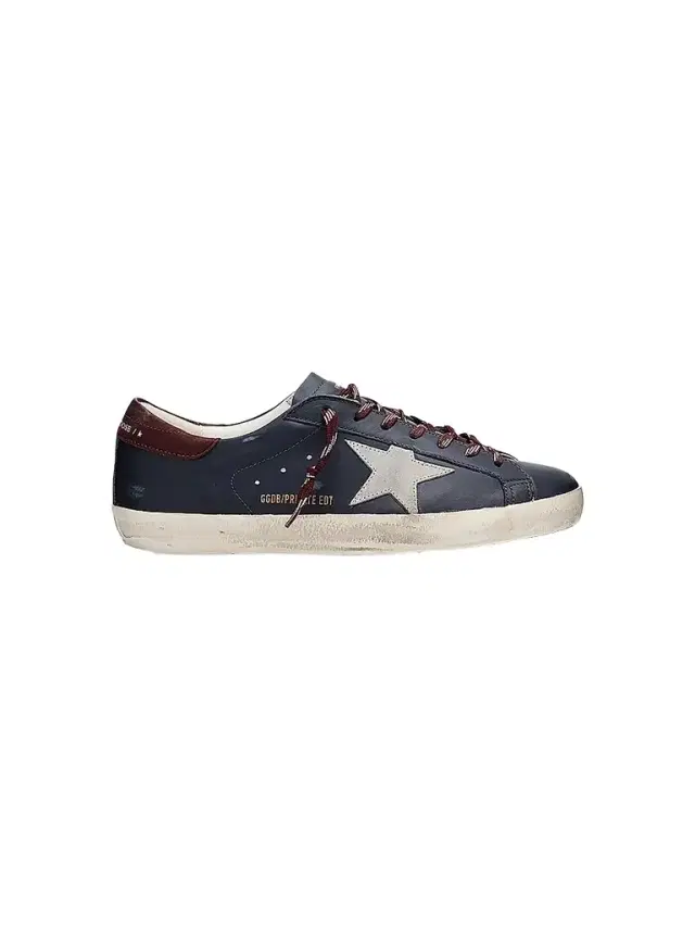 Golden Goose Men's Super-Star Logo Leather Sneakers - Navy