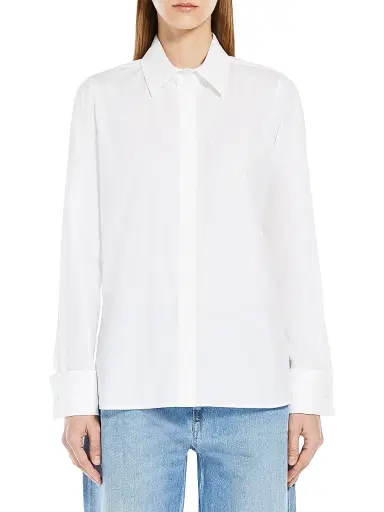Max Mara Women's Cotton Logo Shirt - Optical White - Size 16 | Thumbnail 2