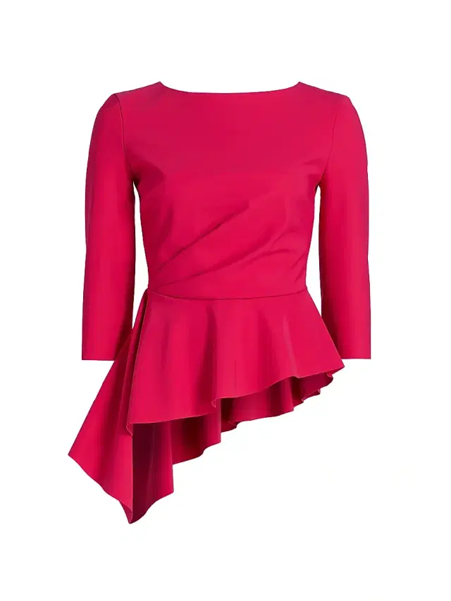 Chiara Boni La Petite Robe Women's Jayah Asymmetric Peplum Top - Lampone