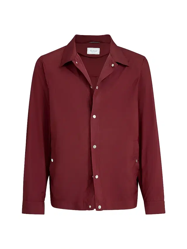 Men's Lightweight Nylon Unlined Outerwear Jacket - Cherry