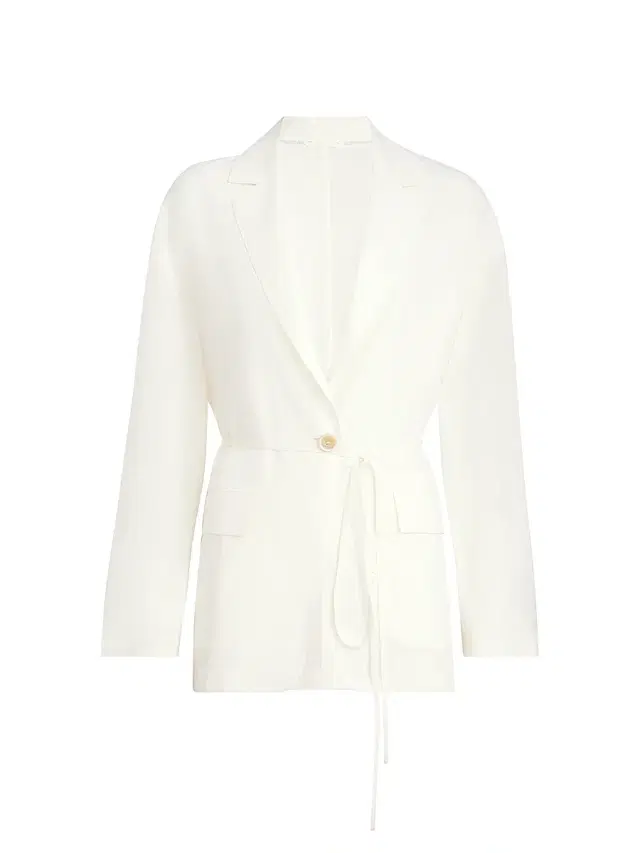 Women's Sablé Silk Crêpe Blazer with Monili - White Women's Sablé Silk Crêpe Blazer with Monili - White