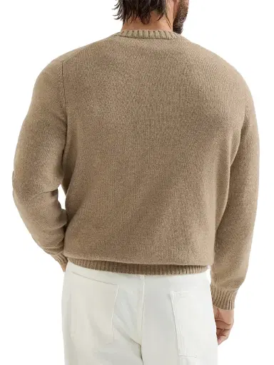 Brunello Cucinelli Men's Cashmere Sweater - Light Brown - Size 46 | Thumbnail 3 Brunello Cucinelli Men's Cashmere Sweater - Light Brown - Size 46 | Thumbnail 3