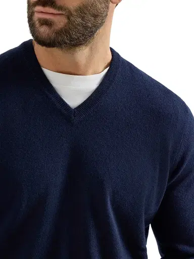 Brunello Cucinelli Men's Cashmere Sweater - Navy Blue - Size 46 | Thumbnail 4 Brunello Cucinelli Men's Cashmere Sweater - Navy Blue - Size 46 | Thumbnail 4