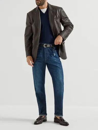 Brunello Cucinelli Men's Cashmere Sweater - Navy Blue - Size 46 | Thumbnail 6 Brunello Cucinelli Men's Cashmere Sweater - Navy Blue - Size 46 | Thumbnail 6