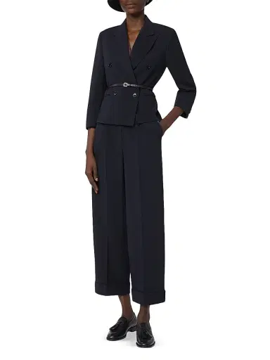 Max Mara Women's High Waisted Wool Trousers - Ultramarine - Size 16 | Thumbnail 4