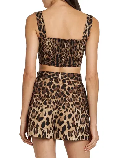 Dolce & Gabbana Women's Leopard-Print Cotton Tie-Front Top - Leo New - Size 0 | Thumbnail 5