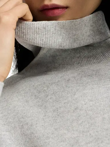 Brunello Cucinelli Women's Cashmere Turtleneck Sweater with Monili - Pebble - Size XXS | Thumbnail 5