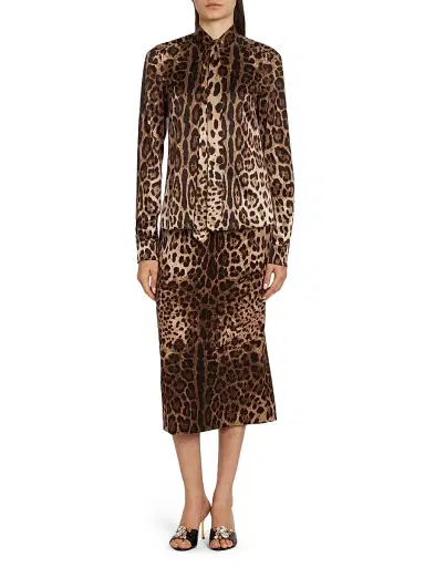 Dolce & Gabbana Women's Leopard-Print Silk Shirt - Leo New - Size 12 | Thumbnail 2