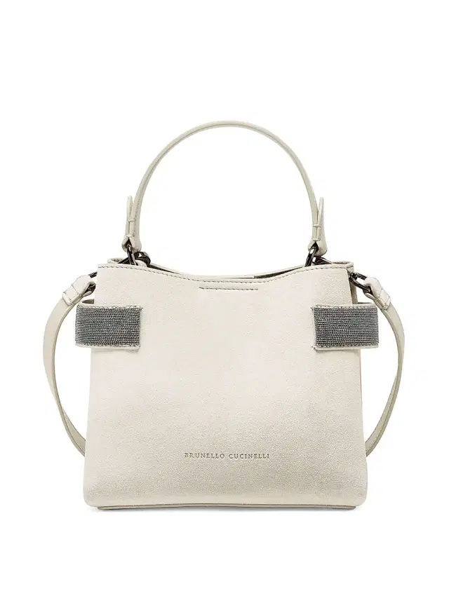 Brunello Cucinelli Women's Essence  Top Handle Bag in Suede with Precious Bands -