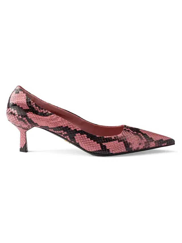 Women's Printed Ayers Leather Pumps - Pink