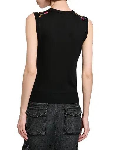 Dolce & Gabbana Women's Floral Silk Tank - Rose Mazzolini F Ner - Size 12 | Thumbnail 5
