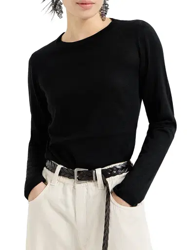 Brunello Cucinelli Women's Cashmere and Silk Lightweight Sweater | Thumbnail 2 Brunello Cucinelli Women's Cashmere and Silk Lightweight Sweater | Thumbnail 2