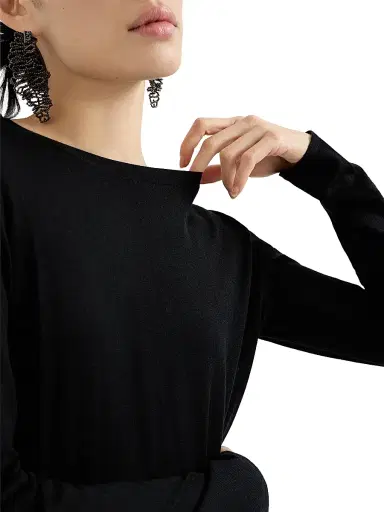 Brunello Cucinelli Women's Cashmere and Silk Lightweight Sweater | Thumbnail 4 Brunello Cucinelli Women's Cashmere and Silk Lightweight Sweater | Thumbnail 4