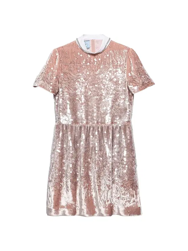 Women's Sequined Velvet Mini-dress - Pink