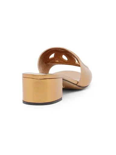Dolce & Gabbana Women's 40MM Logo Cut-Out Leather Sandals | Thumbnail 3 Dolce & Gabbana Women's 40MM Logo Cut-Out Leather Sandals | Thumbnail 3