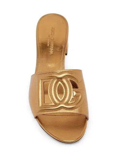 Dolce & Gabbana Women's 40MM Logo Cut-Out Leather Sandals | Thumbnail 4 Dolce & Gabbana Women's 40MM Logo Cut-Out Leather Sandals | Thumbnail 4