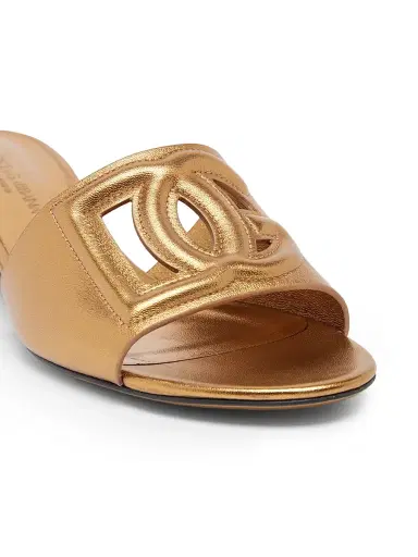 Dolce & Gabbana Women's 40MM Logo Cut-Out Leather Sandals | Thumbnail 5 Dolce & Gabbana Women's 40MM Logo Cut-Out Leather Sandals | Thumbnail 5