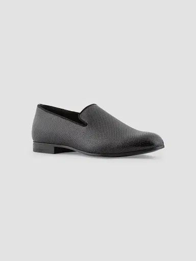 Giorgio Armani Men's Venetian Textured Leather Loafers - Black - Size 10.5 | Thumbnail 2 Giorgio Armani Men's Venetian Textured Leather Loafers - Black - Size 10.5 | Thumbnail 2