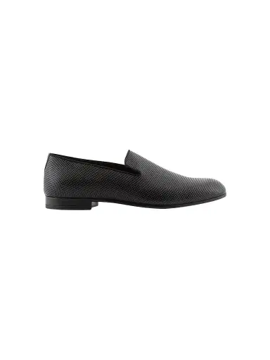 Giorgio Armani Men's Venetian Textured Leather Loafers - Black - Size 10.5 | Thumbnail 1 Giorgio Armani Men's Venetian Textured Leather Loafers - Black - Size 10.5 | Thumbnail 1