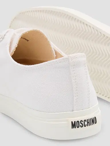 MOSCHINO Men's Canvas Low-Top Sneakers - White - Size 13 | Thumbnail 5 MOSCHINO Men's Canvas Low-Top Sneakers - White - Size 13 | Thumbnail 5