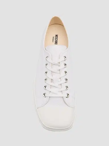 MOSCHINO Men's Canvas Low-Top Sneakers - White - Size 13 | Thumbnail 6 MOSCHINO Men's Canvas Low-Top Sneakers - White - Size 13 | Thumbnail 6