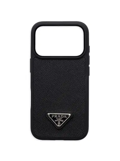 Prada Women's Saffiano Leather Case for iPhone 17 Pro - Black | Thumbnail 1