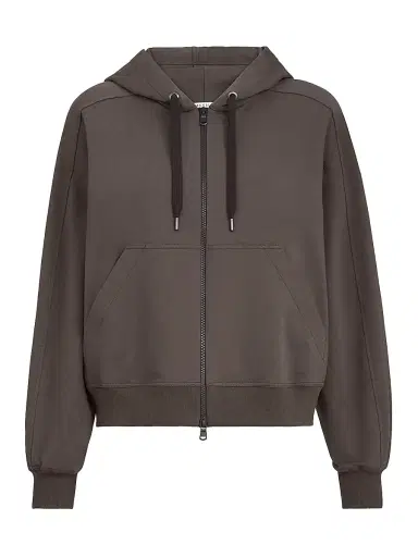 Brunello Cucinelli Women's Stretch Cotton Lightweight French Terry Sweatshirt - Brown | Thumbnail 1 Brunello Cucinelli Women's Stretch Cotton Lightweight French Terry Sweatshirt - Brown | Thumbnail 1