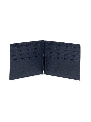 Tom Ford Men's Elongated T-Line Leather Money Clip Wallet - Navy | Thumbnail 2