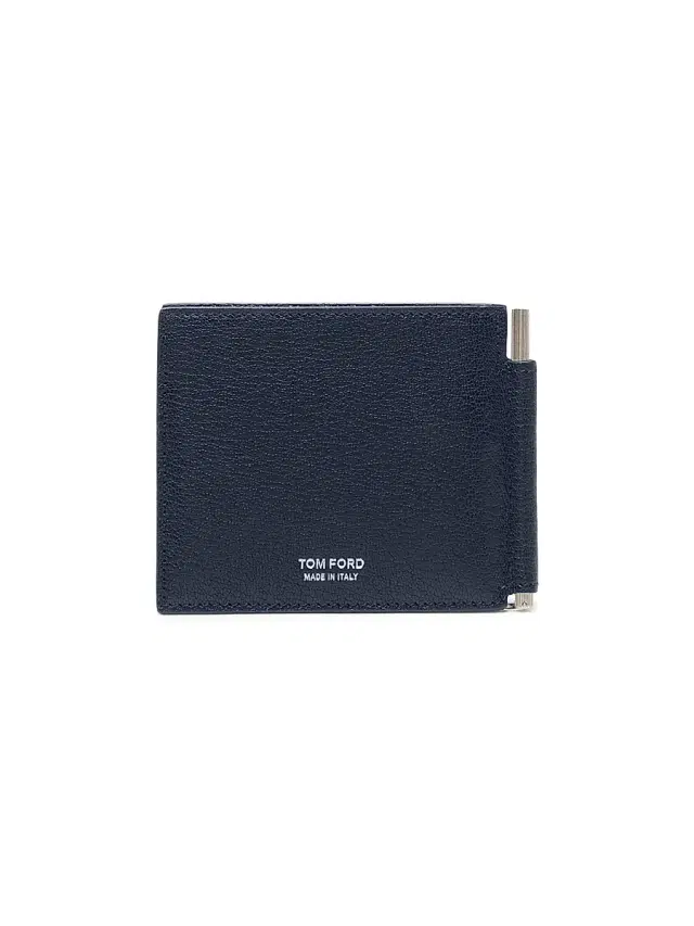 TOM FORD Men's Elongated T-Line Leather Money Clip Wallet - Navy