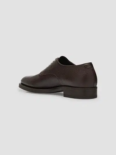 Giorgio Armani Men's Grain Leather Rubber-Sole Derby Shoes - Dark Brown - Size 10 | Thumbnail 2