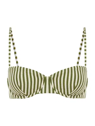 Peony Women's Tapestry Lover Striped Balconette Bikini Top - Fern Stripe - Size Small | Thumbnail 1 Peony Women's Tapestry Lover Striped Balconette Bikini Top - Fern Stripe - Size Small | Thumbnail 1
