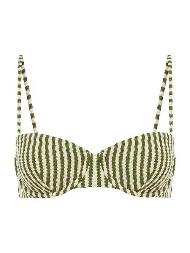 Women's Tapestry Lover Striped Balconette Bikini Top - Fern Stripe