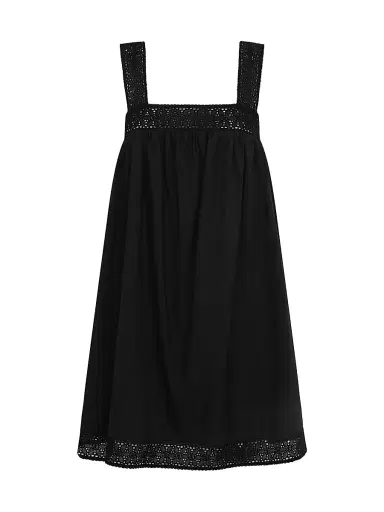 Peony Women's Tapestry Broderie Cover-Up Minidress - Noir - Size Large | Thumbnail 1