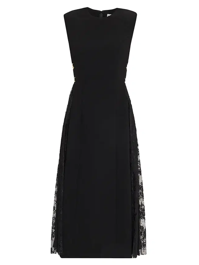 Rebecca Vallance Women's Milena Lace-Overlay Midi Dress - Black