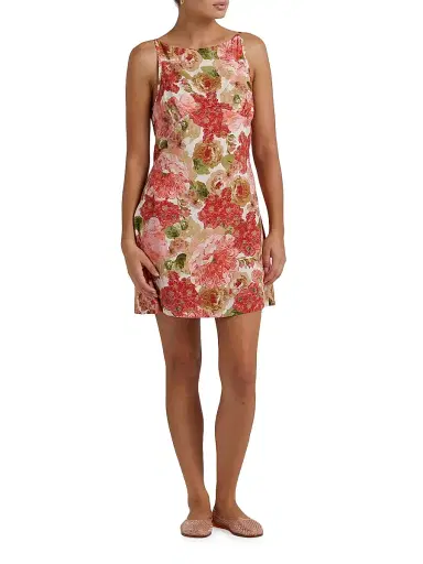 Peony Women's Tapestry Caroline Floral Minidress | Thumbnail 2 Peony Women's Tapestry Caroline Floral Minidress | Thumbnail 2