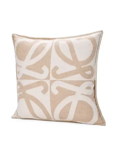 Loewe Monogram Wool-Cashmere Cushion - Burgundy Mahogany | Thumbnail 2