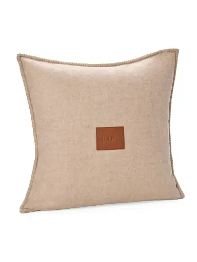 Loewe Monogram Wool-Cashmere Cushion - Burgundy Mahogany | Thumbnail 3