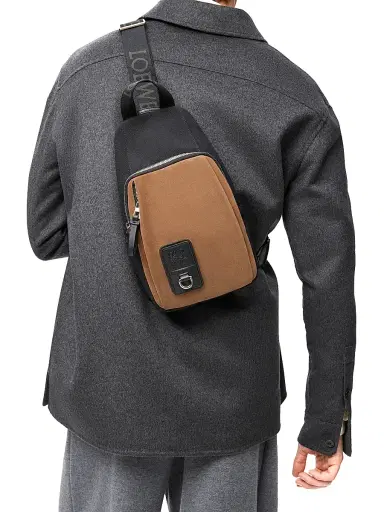 LOEWE Men's Flex Sling Bag - Black Dark Gold | Thumbnail 3 LOEWE Men's Flex Sling Bag - Black Dark Gold | Thumbnail 3