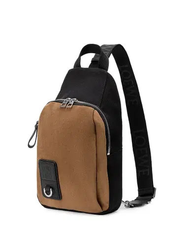 LOEWE Men's Flex Sling Bag - Black Dark Gold | Thumbnail 4 LOEWE Men's Flex Sling Bag - Black Dark Gold | Thumbnail 4