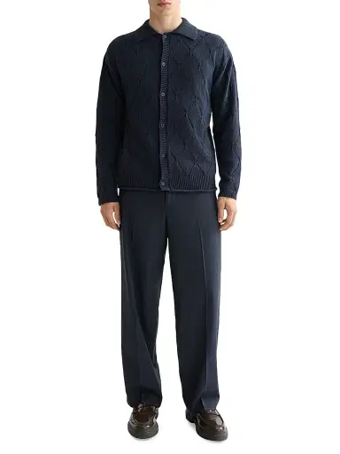Scotch & Soda Men's Openwork Knit Button-Front Cardigan - Sky - Size Large | Thumbnail 2